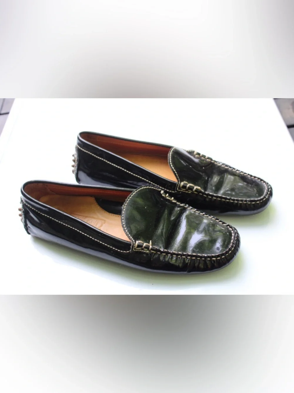 Lands’ end patent loafers